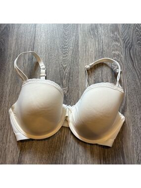 Aerie Cream Lace Trim Bra Size 34 DD